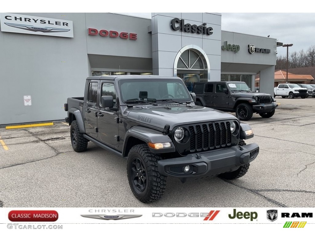 2021 Gladiator Willys 4x4 - Granite Crystal Metallic / Black photo #1