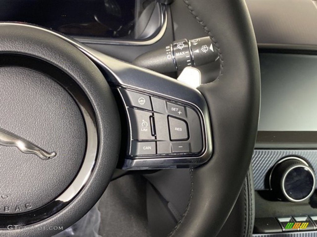 2023 Jaguar F-TYPE P450 AWD R-Dynamic Coupe Ebony Steering Wheel Photo #145815380