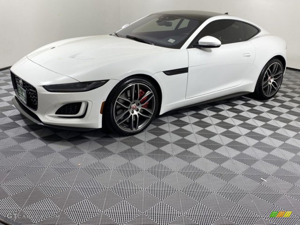 2023 F-TYPE P450 AWD R-Dynamic Coupe - Fuji White / Mars Red/Flame Red Stitching photo #1