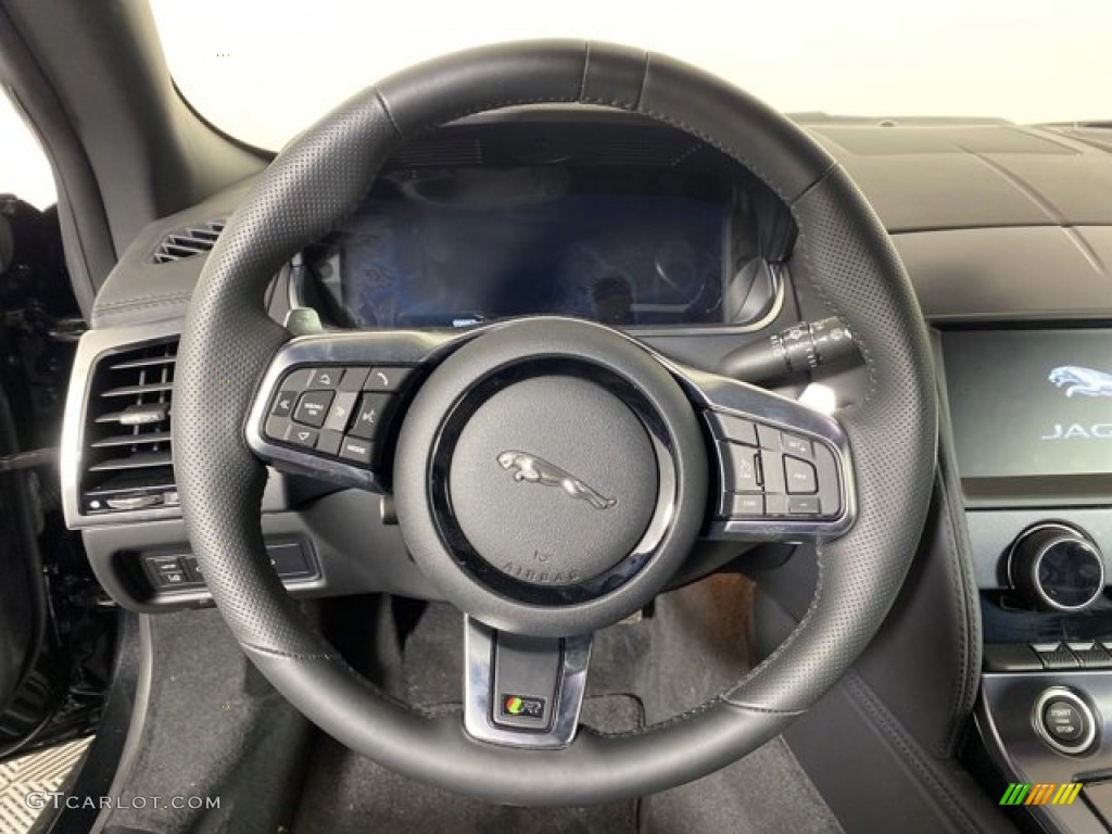 2022 Jaguar F-TYPE R AWD Coupe Ebony Steering Wheel Photo #145818823
