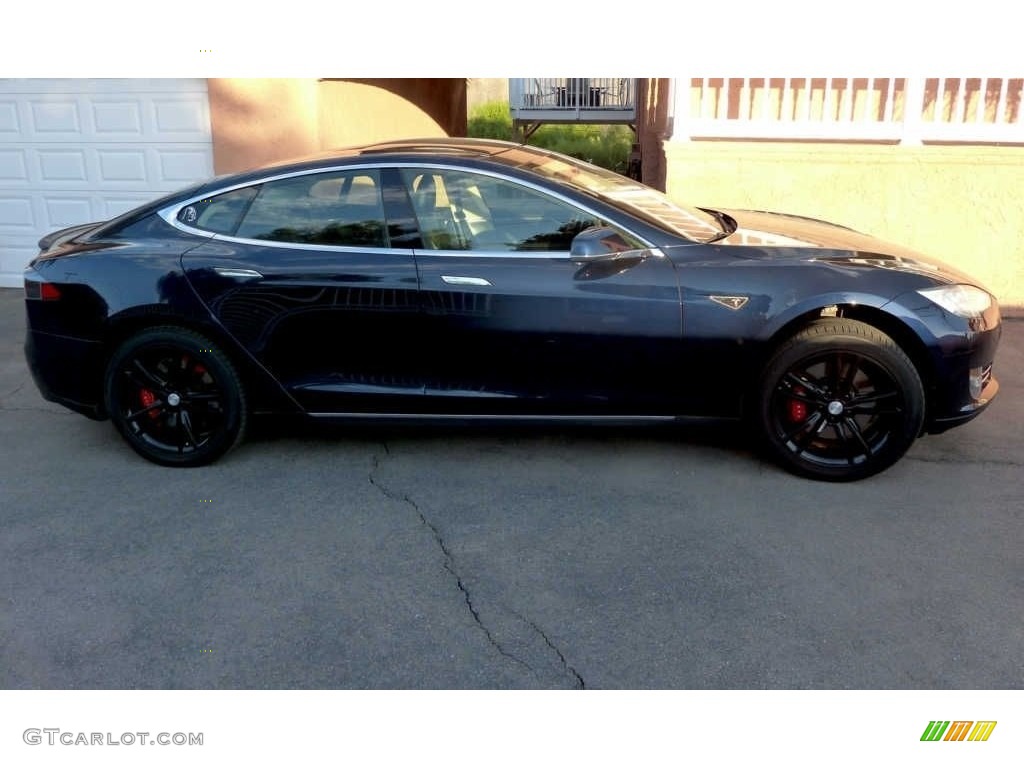 2013 Model S  - Blue Metallic / Black photo #1