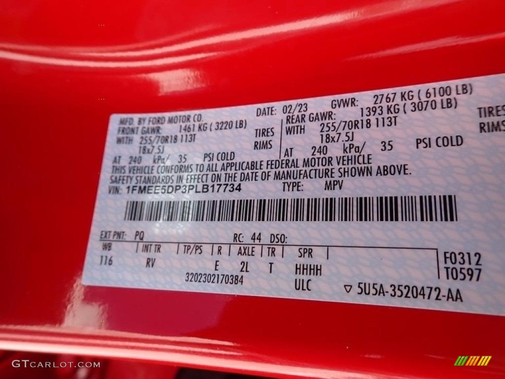 2023 Bronco Color Code PQ for Race Red Photo #145821926