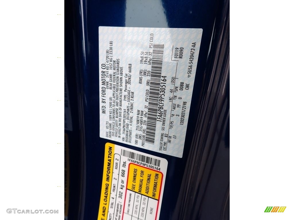 2023 Mustang Color Code B3 for Atlas Blue Metallic Photo #145823138