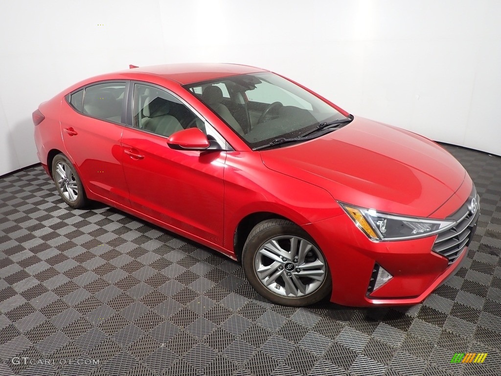 2020 Elantra SEL - Scarlet Red Pearl / Gray photo #3