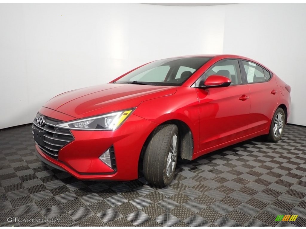 2020 Elantra SEL - Scarlet Red Pearl / Gray photo #8