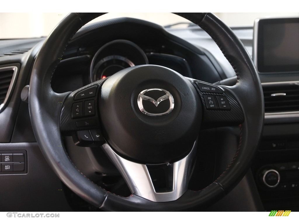2015 Mazda MAZDA3 s Grand Touring 4 Door Black Steering Wheel Photo #145824914