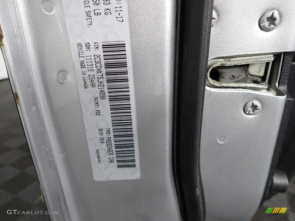 2018 Charger Color Code PS2 for Bright Silver Metallic Photo #145825901