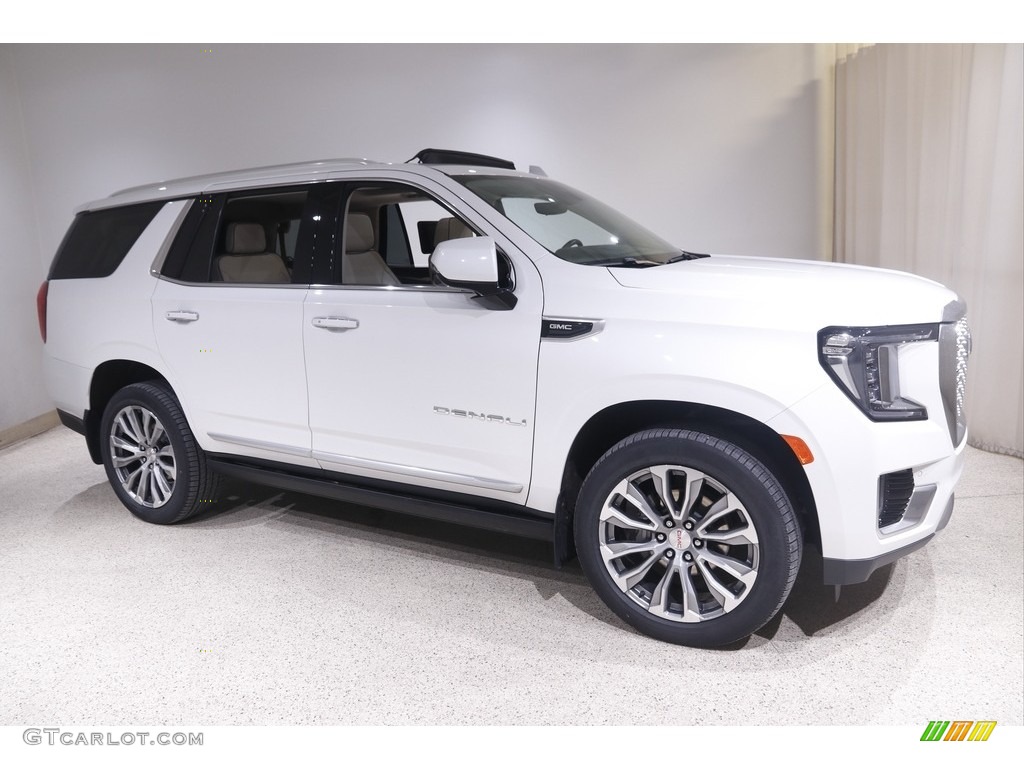 White Frost Tricoat 2021 GMC Yukon Denali 4WD Exterior Photo #145826084