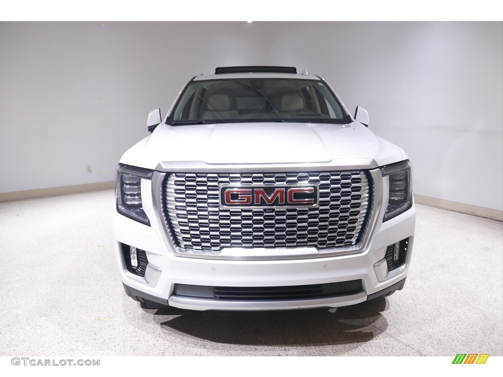 2021 Yukon Denali 4WD - White Frost Tricoat / Teak/­Light Shale photo #2
