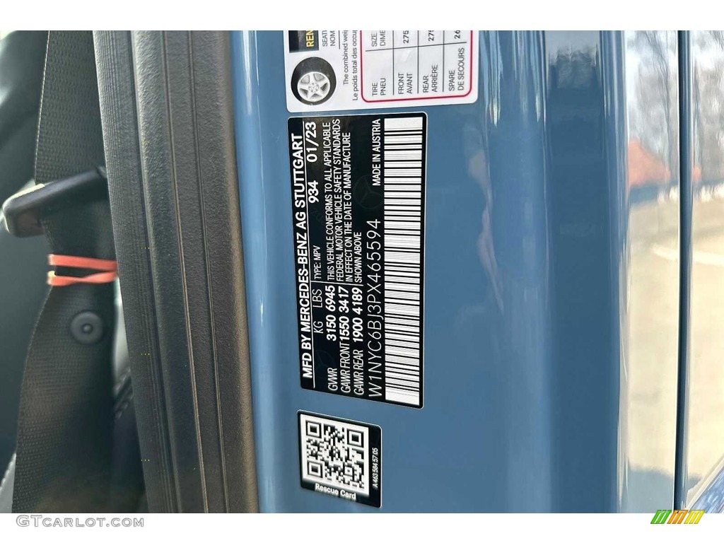 2023 G Color Code 934 for China Blue Photo #145828083
