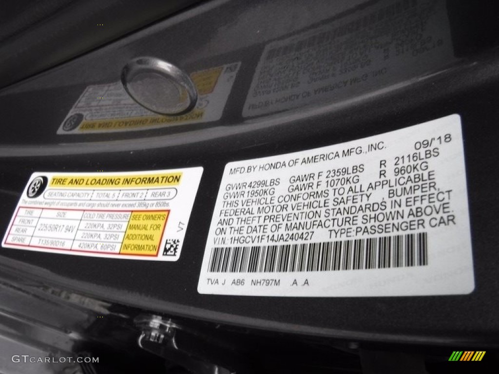 2018 Accord LX Sedan - Modern Steel Metallic / Black photo #29