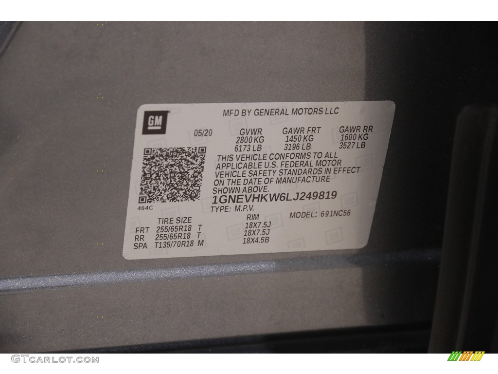 2020 Traverse LT AWD - Satin Steel Metallic / Jet Black photo #24