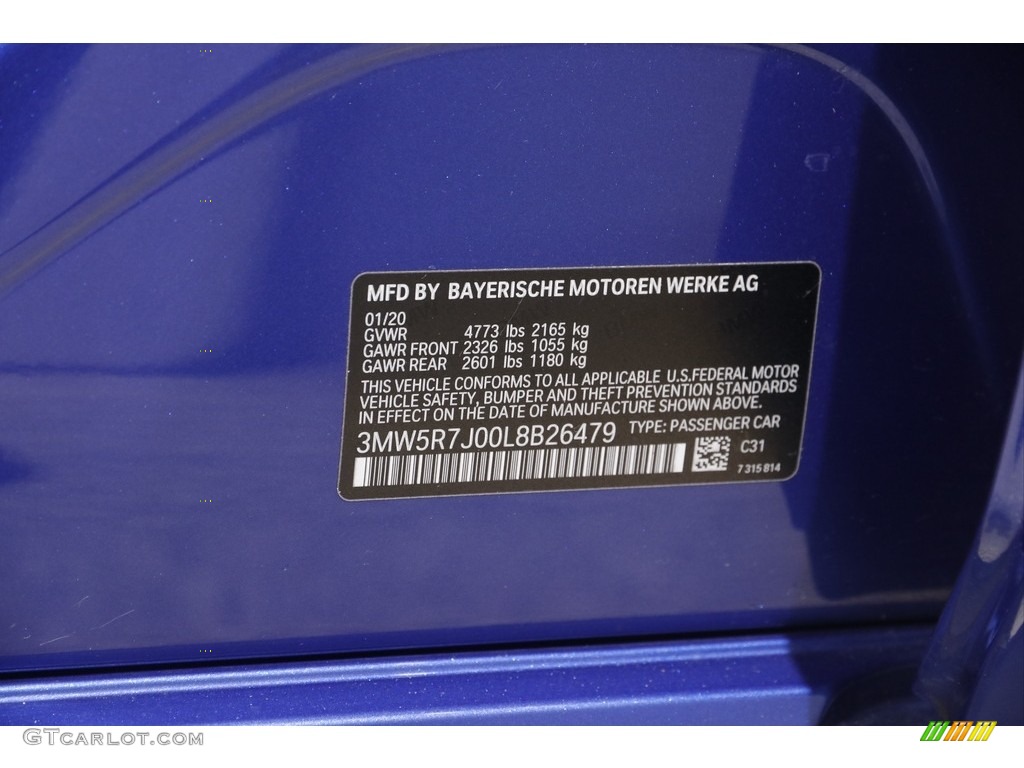 2020 3 Series 330i xDrive Sedan - Portimao Blue Metallic / Black photo #26