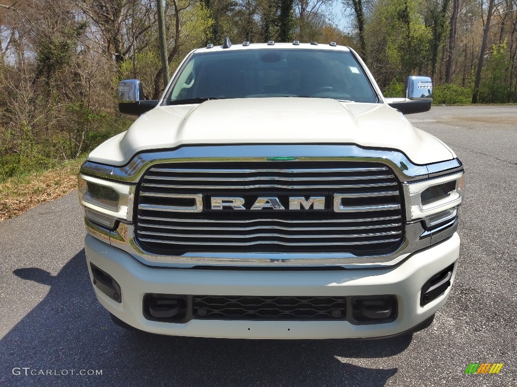 2023 3500 Laramie Crew Cab 4x4 - Pearl White / Black photo #3