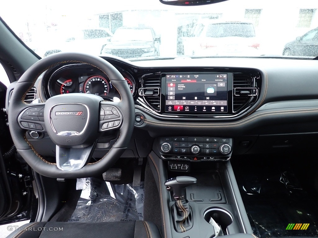 2023 Dodge Durango R/T Hemi Orange AWD Black/Orange Accent Stitching Dashboard Photo #145837119