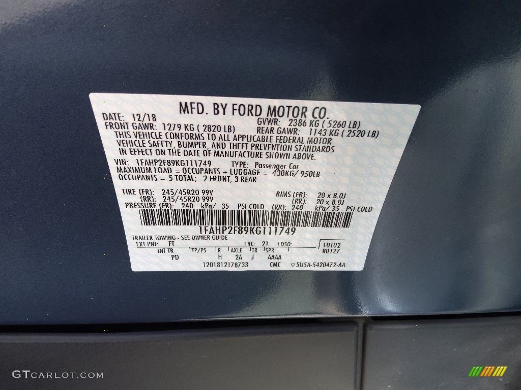 2019 Taurus Limited - Blue Metallic / Dune photo #31