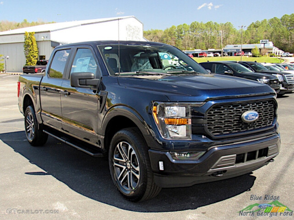 2023 F150 STX SuperCrew 4x4 - Antimatter Blue Metallic / Black photo #7