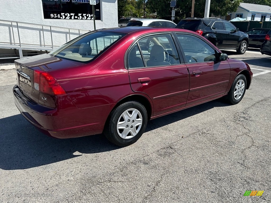 2003 Civic LX Sedan - Radiant Ruby Pearl / Ivory photo #3