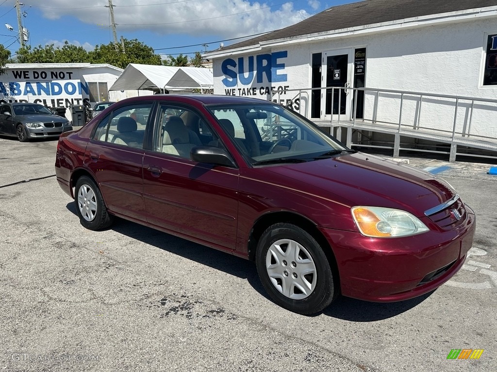 2003 Civic LX Sedan - Radiant Ruby Pearl / Ivory photo #4