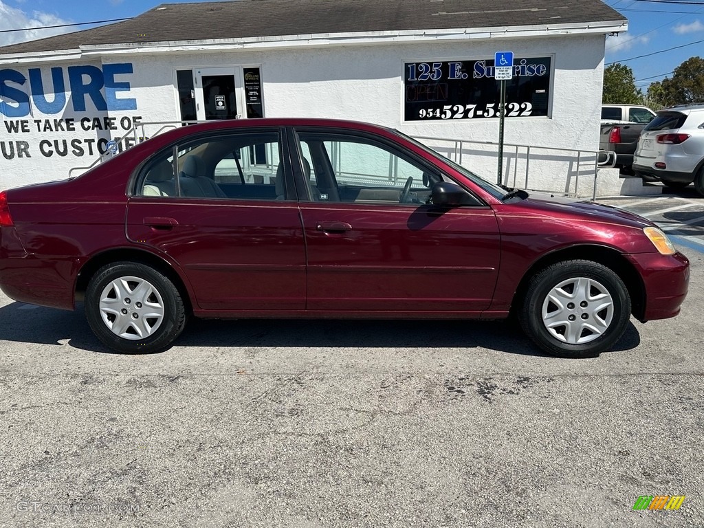 2003 Civic LX Sedan - Radiant Ruby Pearl / Ivory photo #5