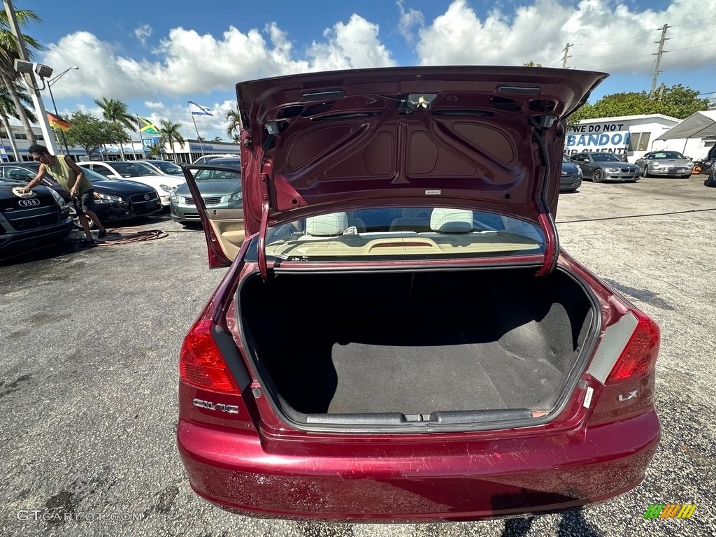 2003 Civic LX Sedan - Radiant Ruby Pearl / Ivory photo #7