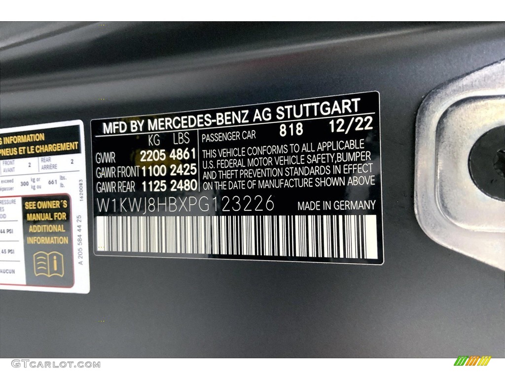 2023 Mercedes-Benz C 63 S Coupe Color Code Photos