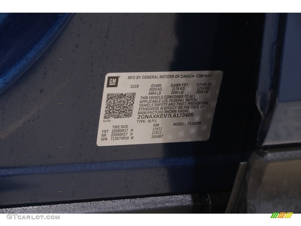 2020 Equinox LT - Pacific Blue Metallic / Jet Black photo #21