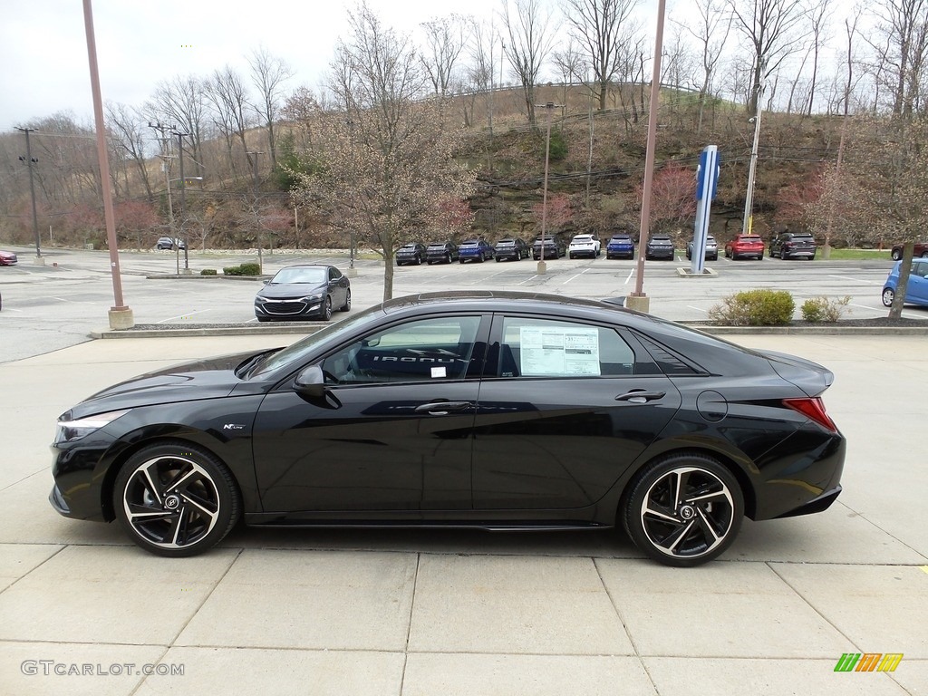 Onyx Black 2023 Hyundai Elantra N-Line Exterior Photo #145850069