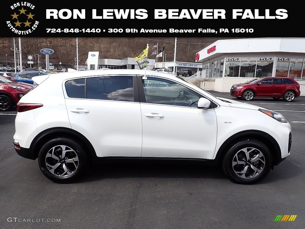 2021 Sportage LX AWD - Clear White / Black photo #1