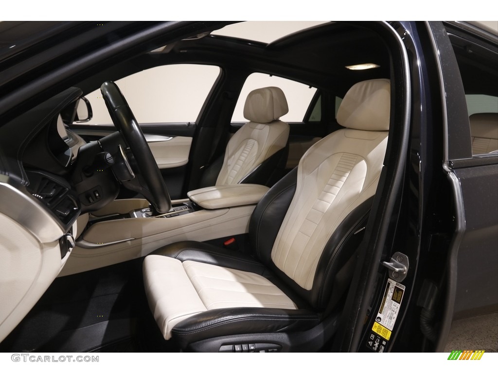 Ivory White/Black Interior 2017 BMW X6 xDrive35i Photo #145854850