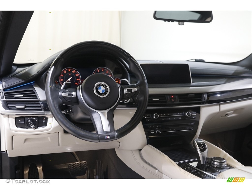 2017 BMW X6 xDrive35i Ivory White/Black Dashboard Photo #145854871