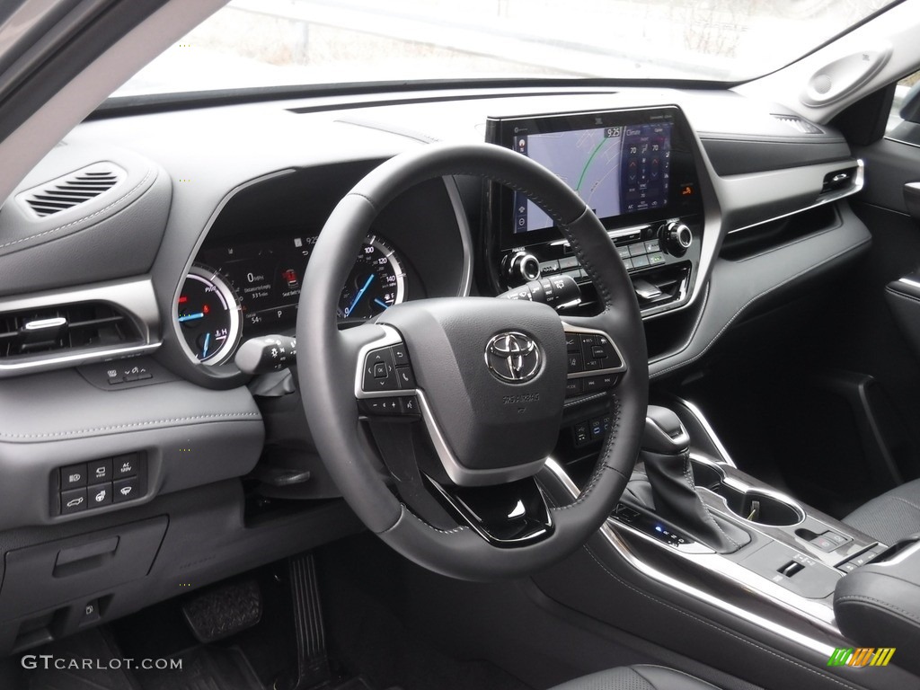 2022 Toyota Highlander Hybrid Limited AWD Black Steering Wheel Photo #145860103
