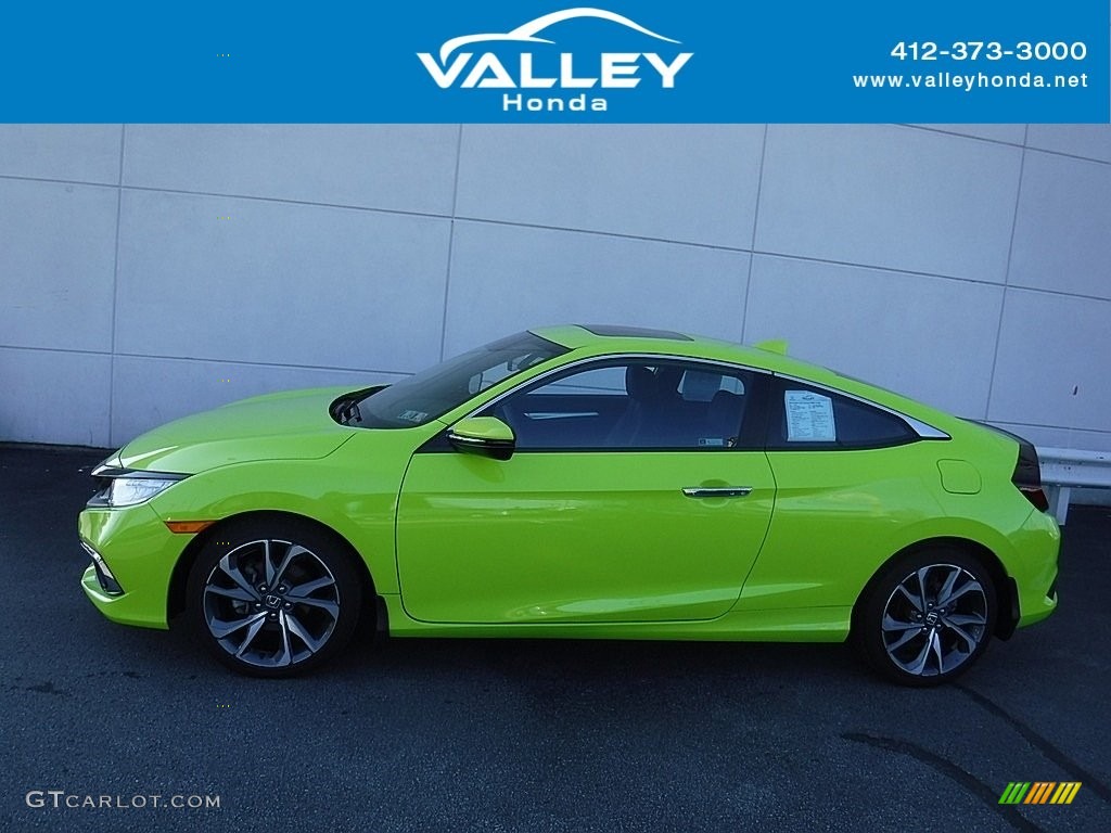 2019 Civic Touring Coupe - Tonic Yellow Pearl / Black photo #2