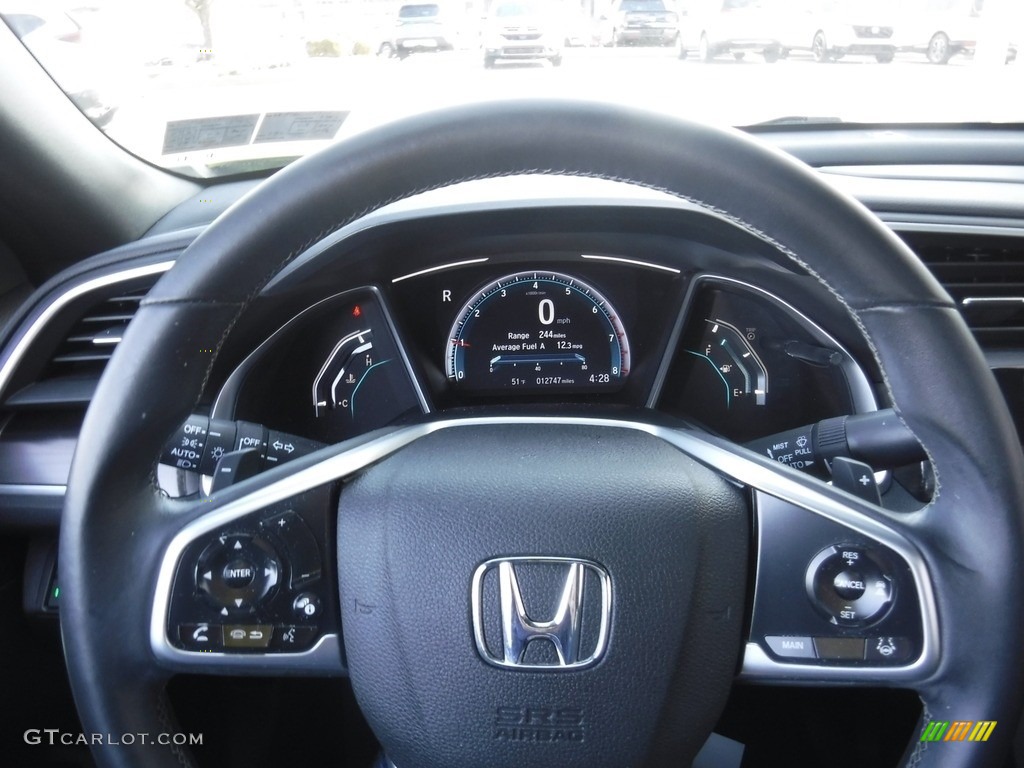 2019 Honda Civic Touring Coupe Black Steering Wheel Photo #145860997