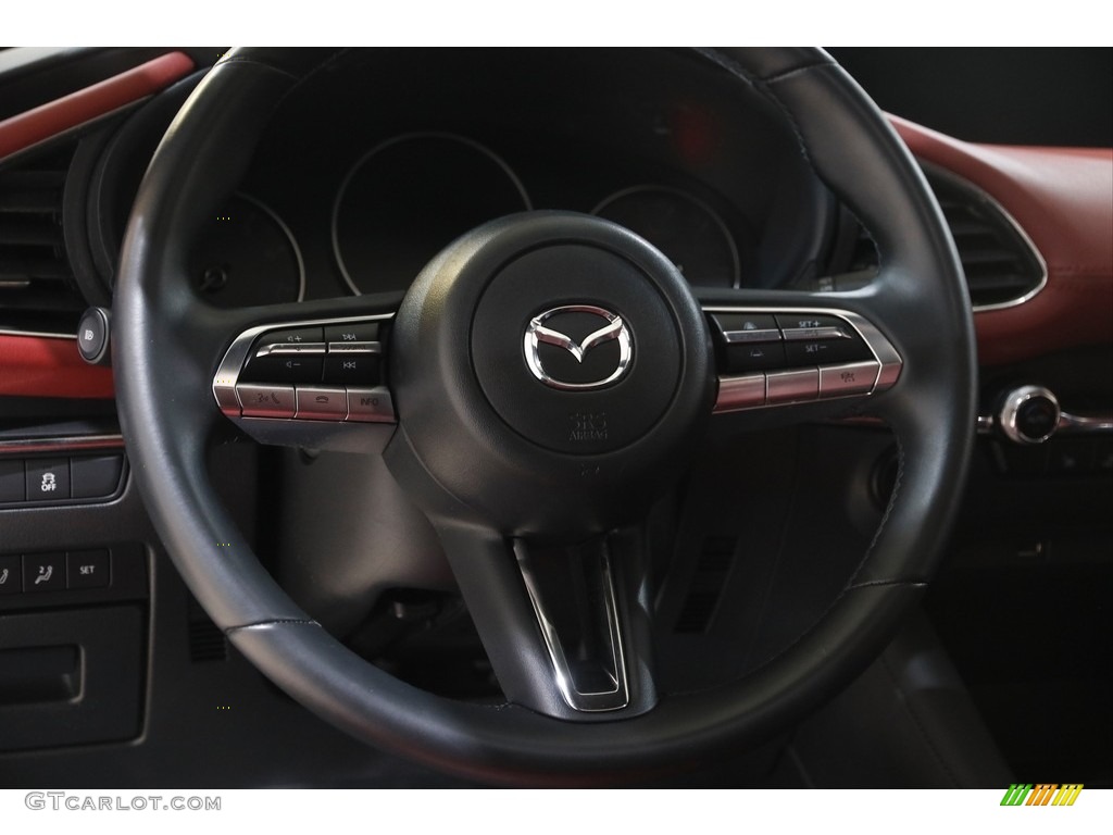 2020 Mazda MAZDA3 Premium Hatchback Black Steering Wheel Photo #145862650