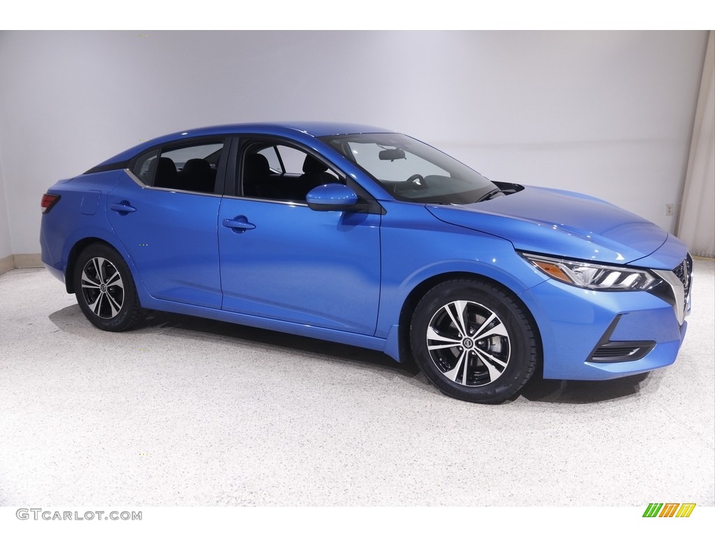 2021 Sentra SV - Electric Blue Metallic / Charcoal photo #1