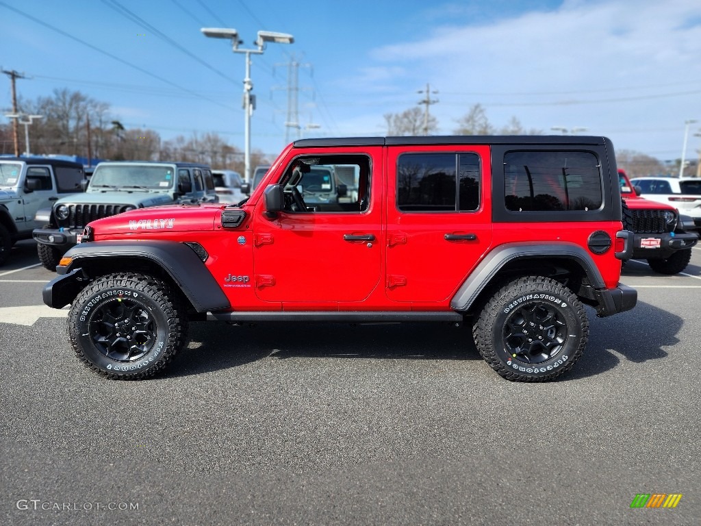 Firecracker Red 2023 Jeep Wrangler Unlimited Willys 4XE Hybrid Exterior Photo #145866163