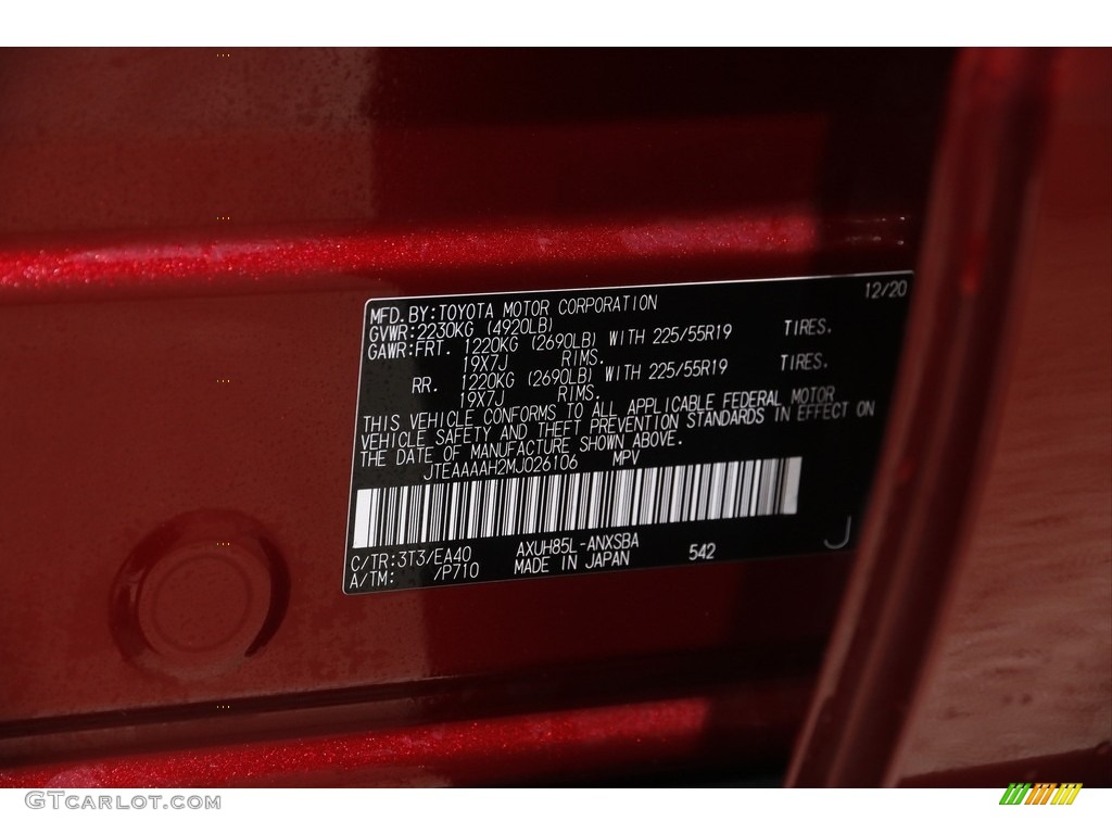 2021 Venza Color Code 3T3 for Ruby Flare Pearl Photo #145869835