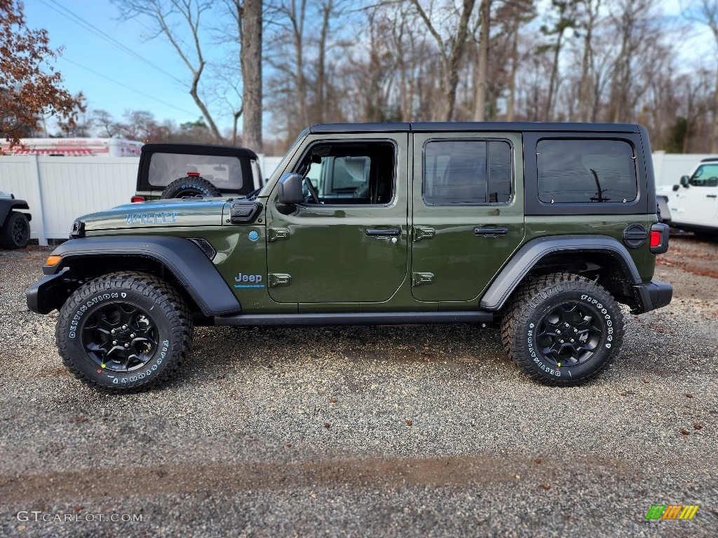 Sarge Green 2023 Jeep Wrangler Unlimited Willys 4XE Hybrid Exterior Photo #145871611