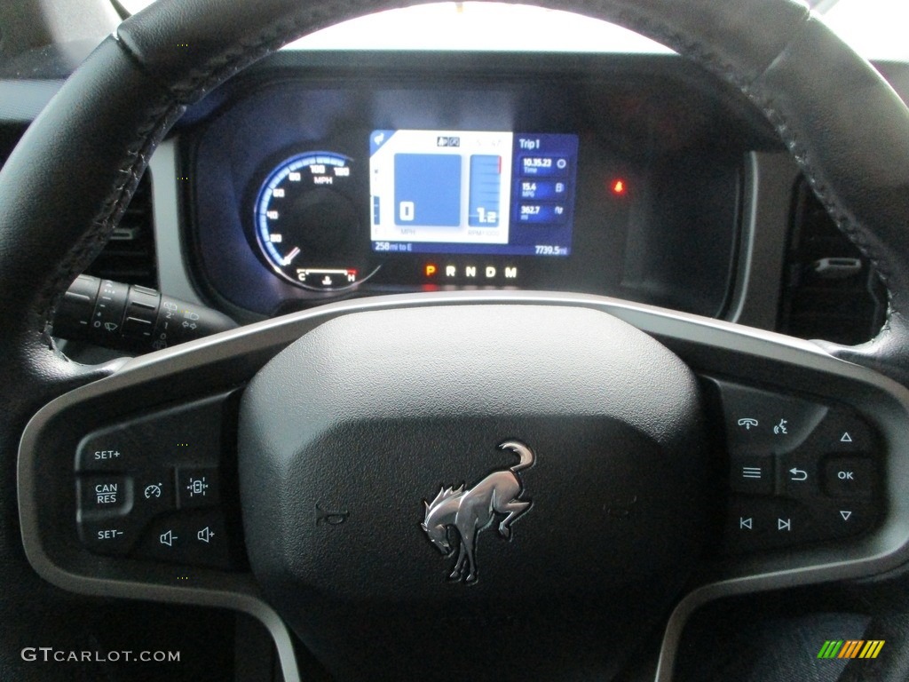 2022 Ford Bronco Outer Banks 4x4 4-Door Space Gray/Navy Pier Steering Wheel Photo #145874753