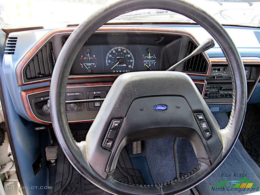 1988 Ford F150 XLT Lariat Regular Cab 4x4 Regatta Blue Steering Wheel Photo #145875698