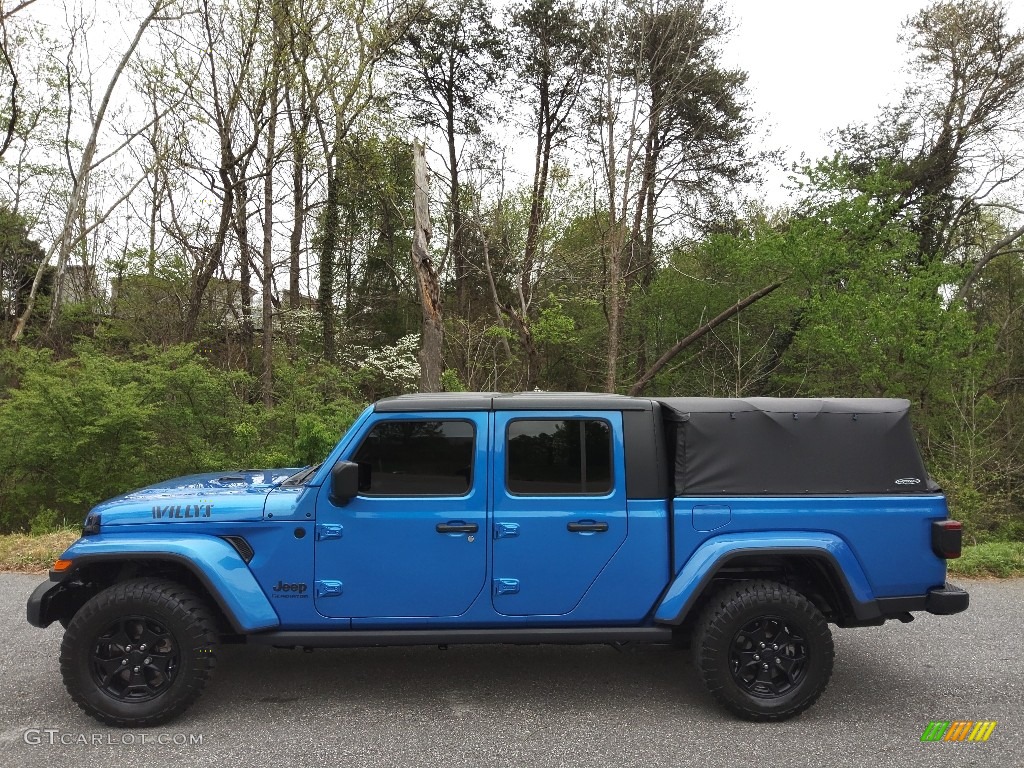 2021 Gladiator Willys 4x4 - Hydro Blue Pearl / Black photo #1