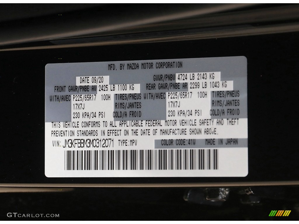 2021 Mazda CX-5 Sport AWD Color Code Photos
