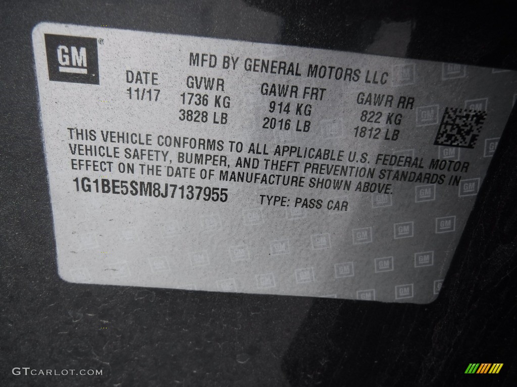2018 Cruze LT - Graphite Metallic / Jet Black photo #28