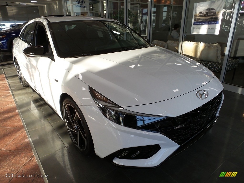 2023 Elantra N-Line - Lunar White / Black photo #8