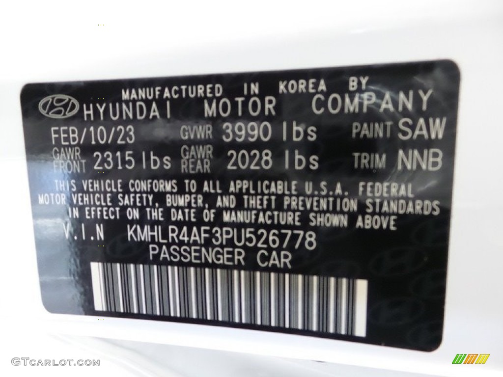 2023 Elantra N-Line - Lunar White / Black photo #17