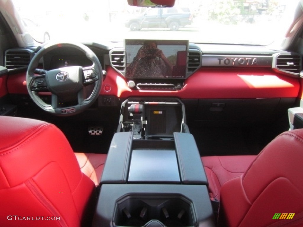 TRD Pro Cockpit Red Interior 2022 Toyota Tundra TRD Pro Crew Cab 4x4 Hybrid Photo #145883597