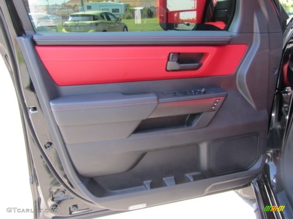 2022 Toyota Tundra TRD Pro Crew Cab 4x4 Hybrid TRD Pro Cockpit Red Door Panel Photo #145883675