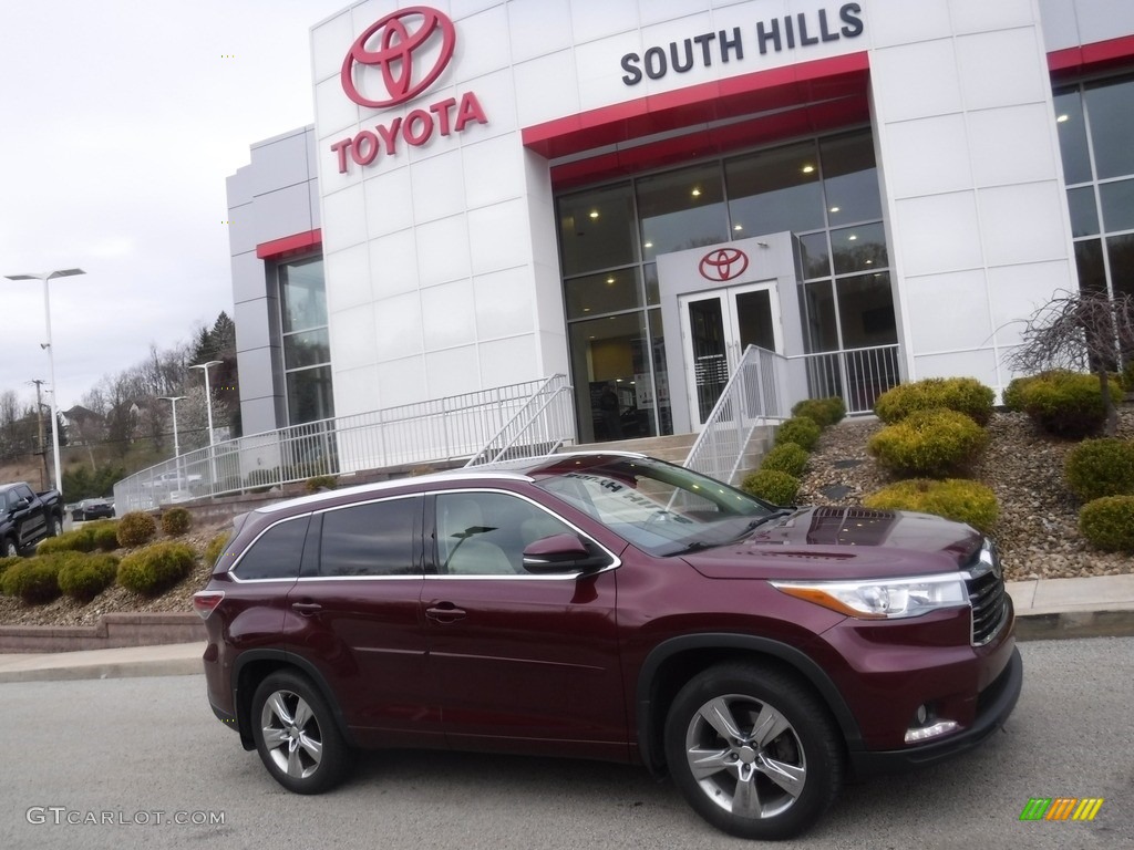 2015 Highlander Limited AWD - Ooh La La Rouge Mica / Almond photo #2