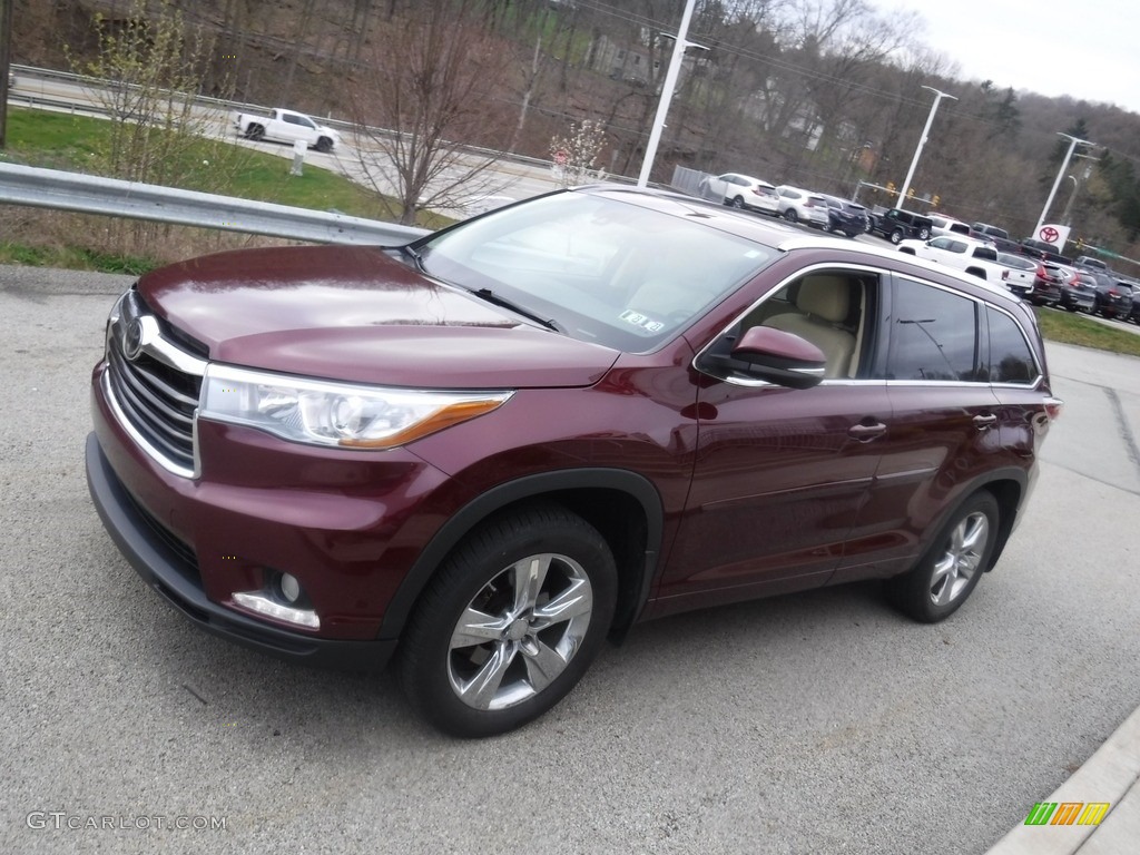 2015 Highlander Limited AWD - Ooh La La Rouge Mica / Almond photo #14